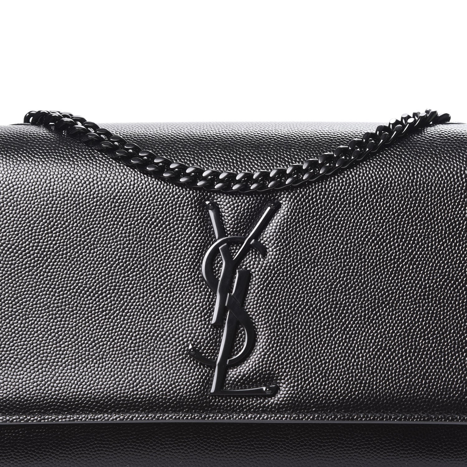 Saint Laurent Grain De Poudre Small Monogram Kate Satchel Black 9 of 9