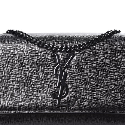Saint Laurent Grain De Poudre Small Monogram Kate Satchel Black 9 of 9