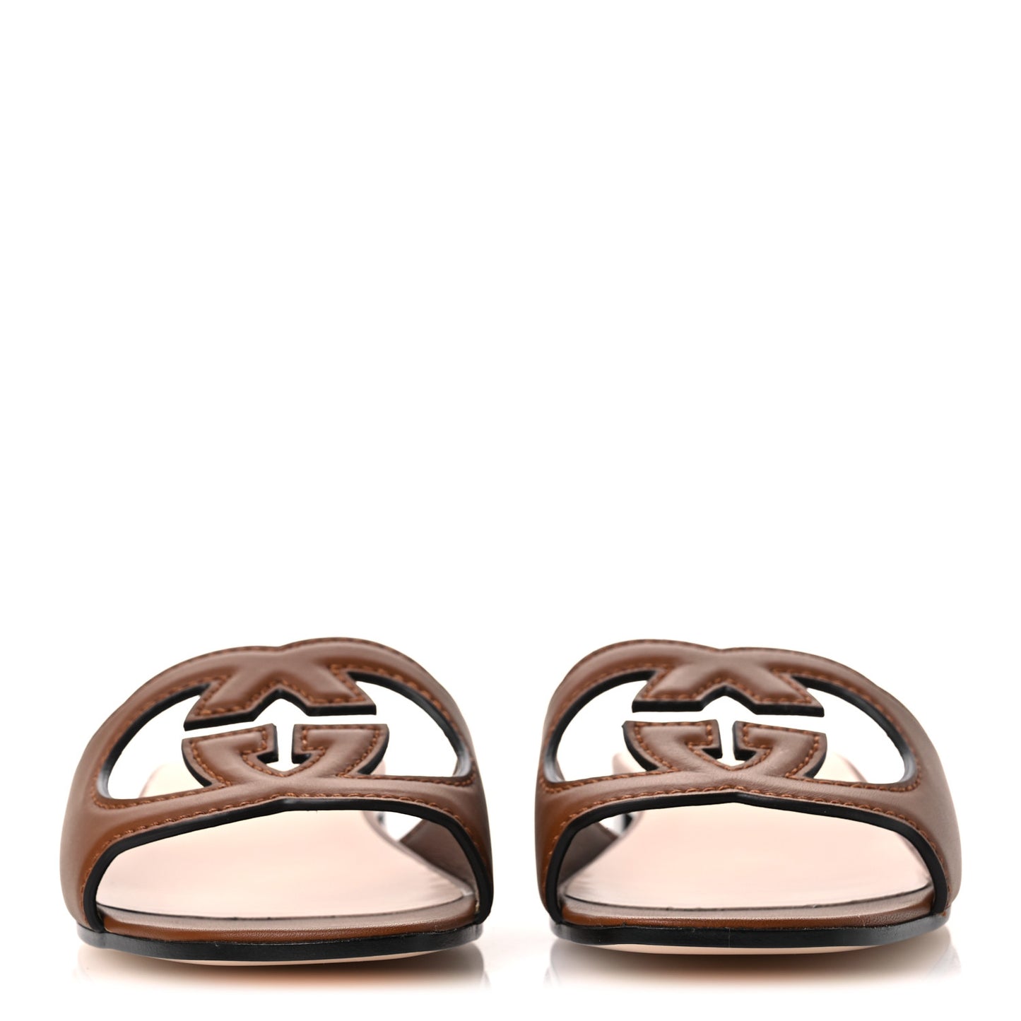 Cosmos Softy Calfskin Interlocking G Cut Out Slide Sandals 37.5 Cuir