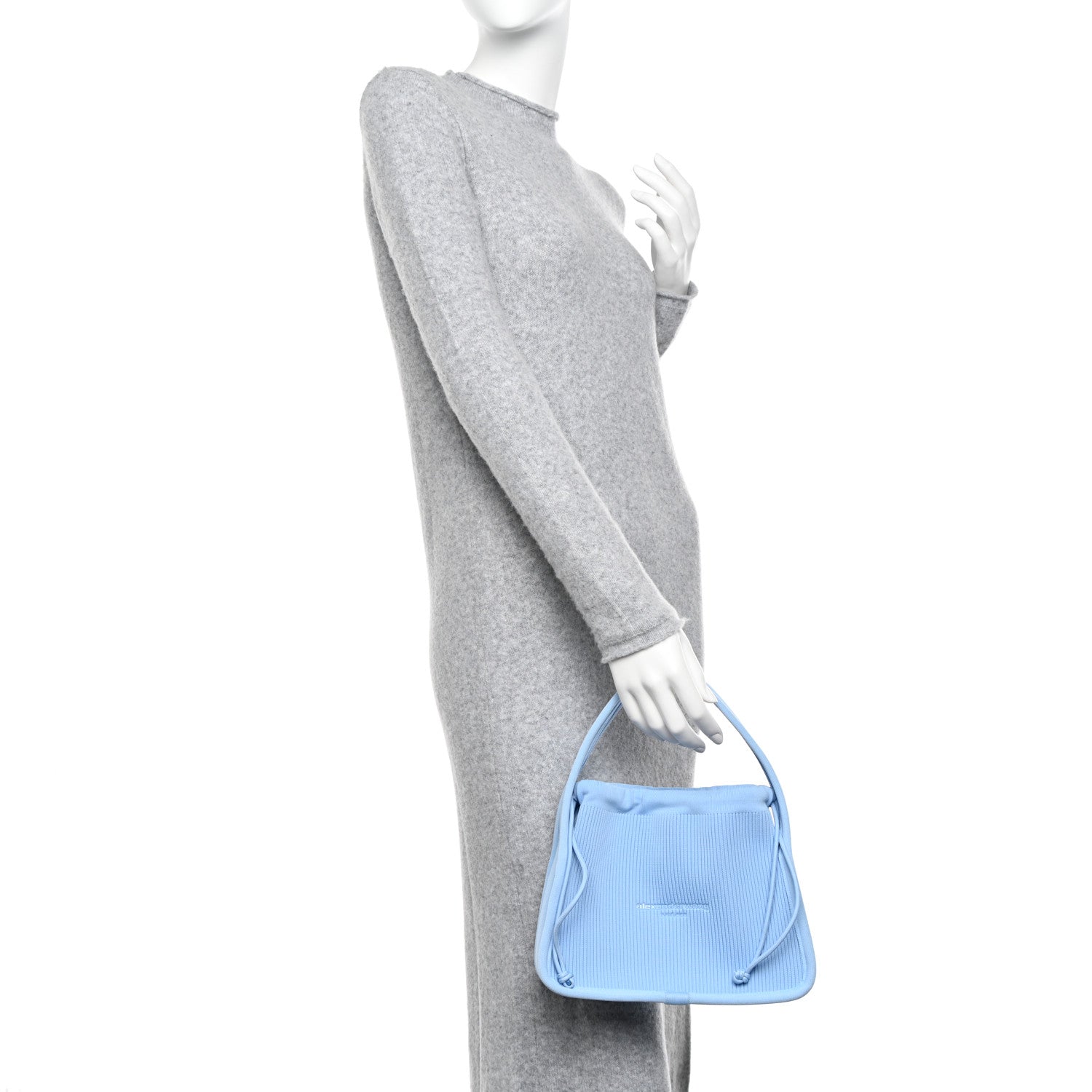 Alexander Wang Ribbed Knit Small Ryan Bag Chambray Blue 2 of 10