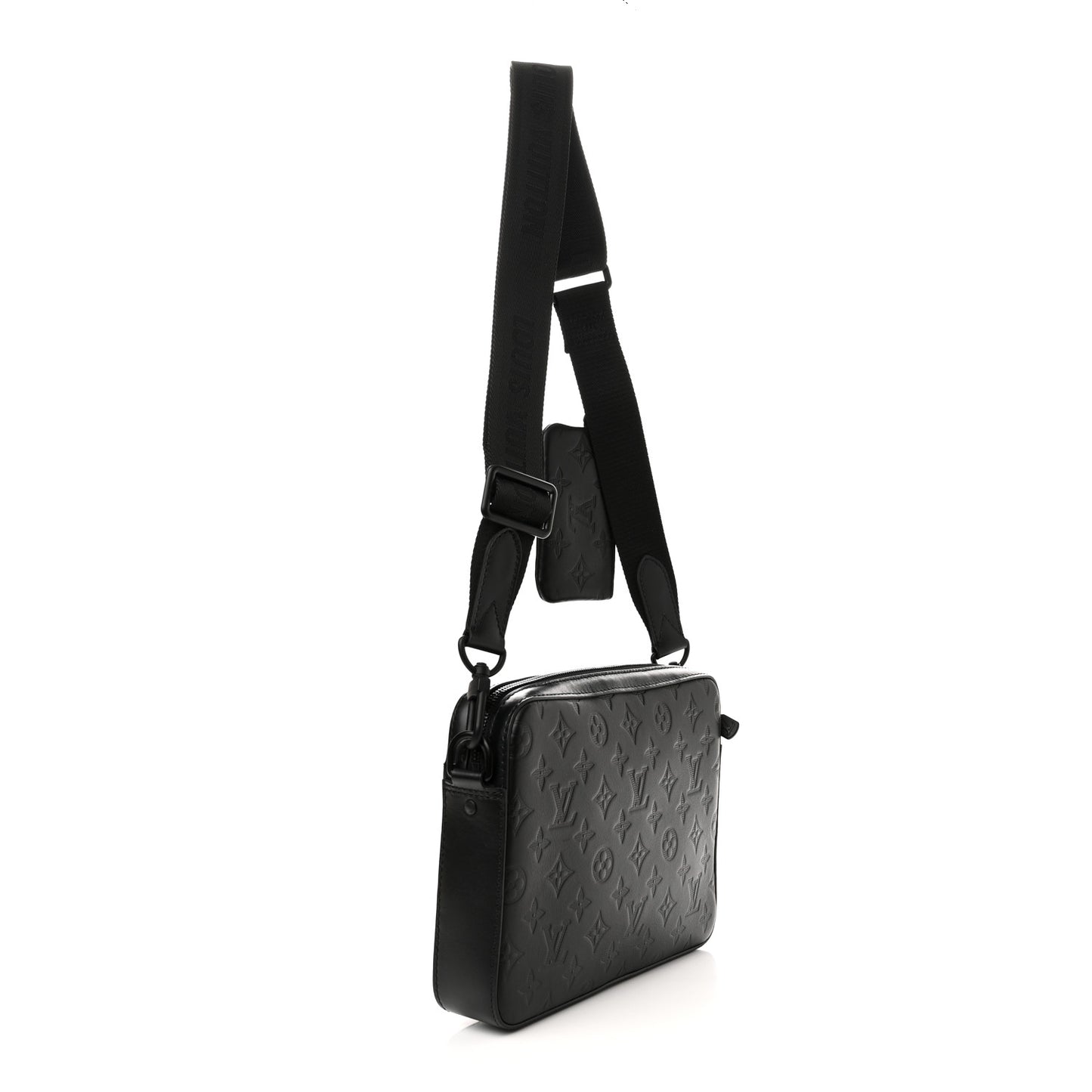 Calfskin Monogram Shadow Duo Messenger Black