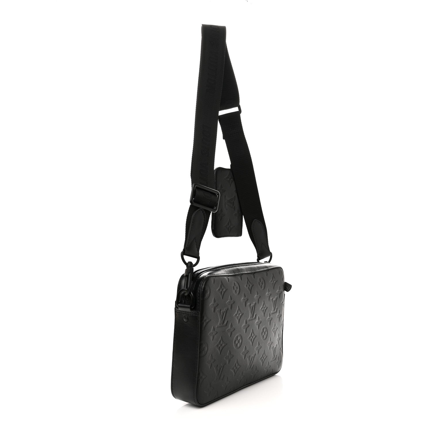Louis Vuitton Calfskin Monogram Shadow Duo Messenger Black 3 of 11