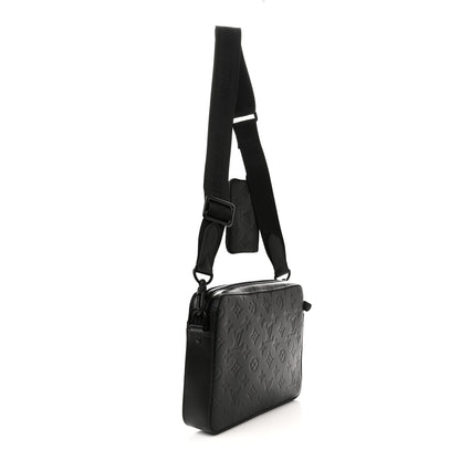 Louis Vuitton Calfskin Monogram Shadow Duo Messenger Black 3 of 11