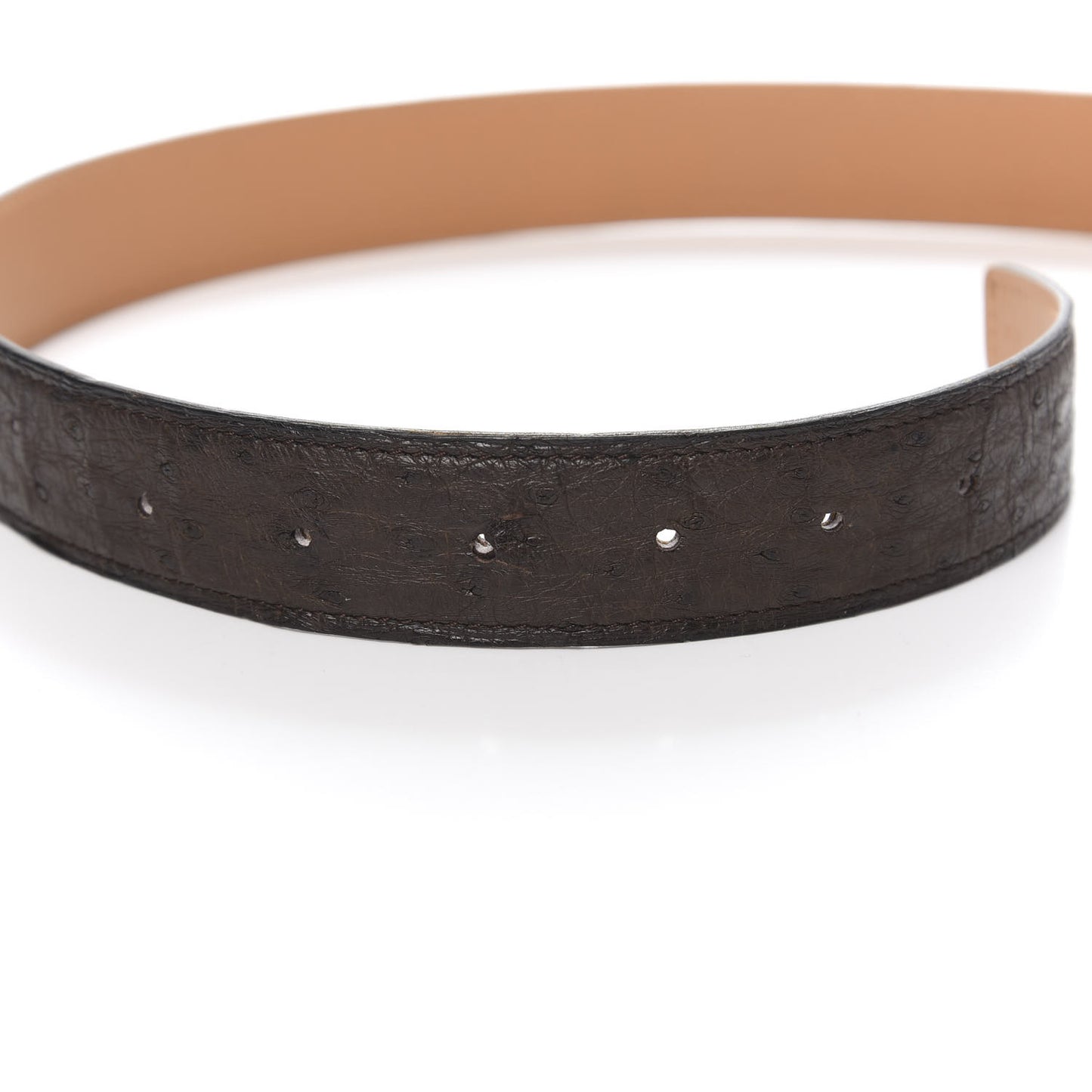Ostrich 32mm Constance H Belt Belt 100 Chocolate