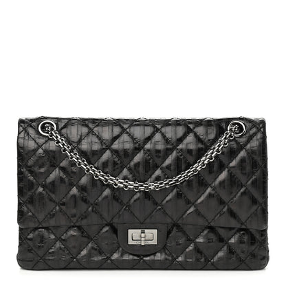 Chanel Metallic Calfskin Striped 2.55 Reissue 226 Flap Black 1 of 10