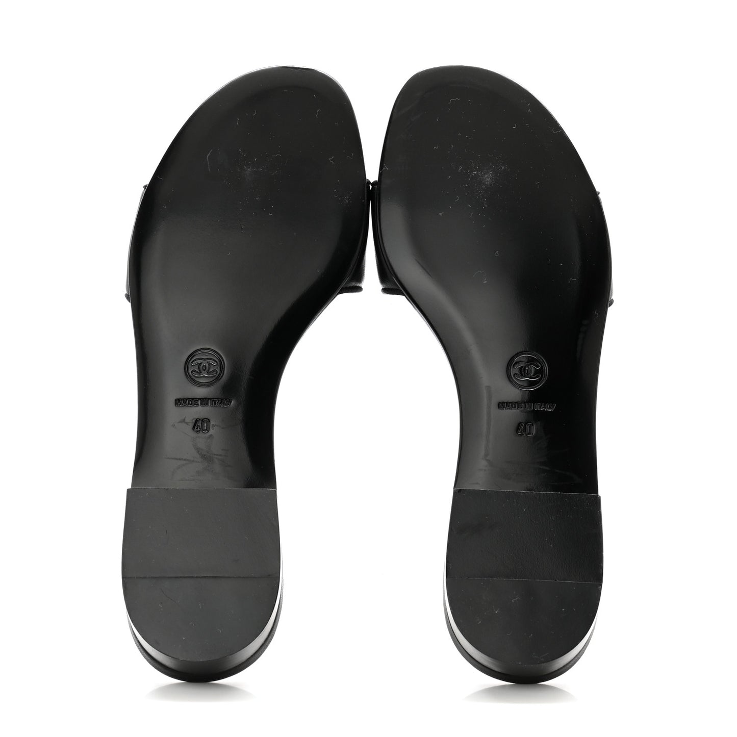 Patent Quilted Camellia Sandal 40 Black