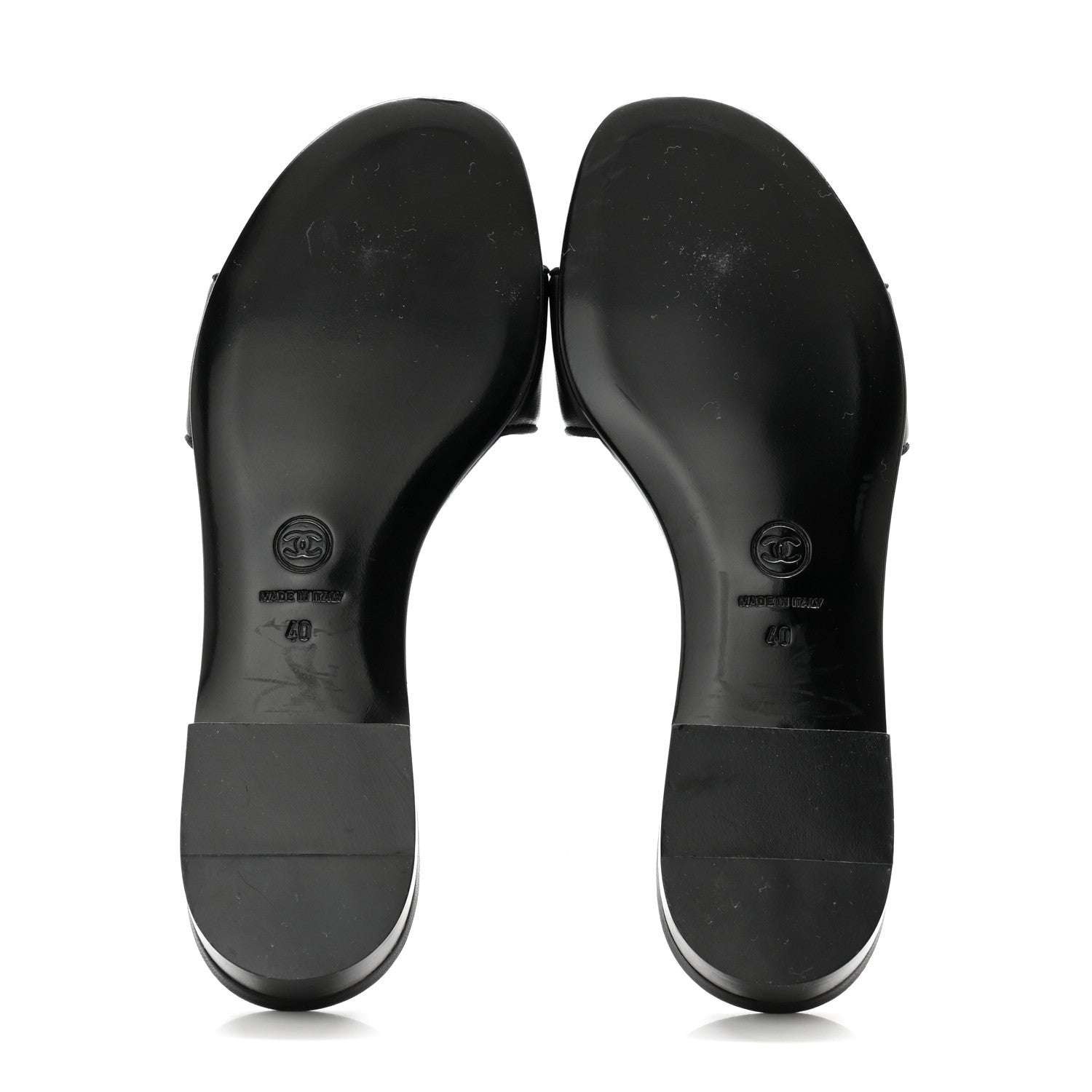 Chanel Patent Quilted Camellia Sandal 40 Black 5 of 10