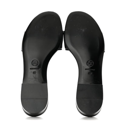 Chanel Patent Quilted Camellia Sandal 40 Black 5 of 10