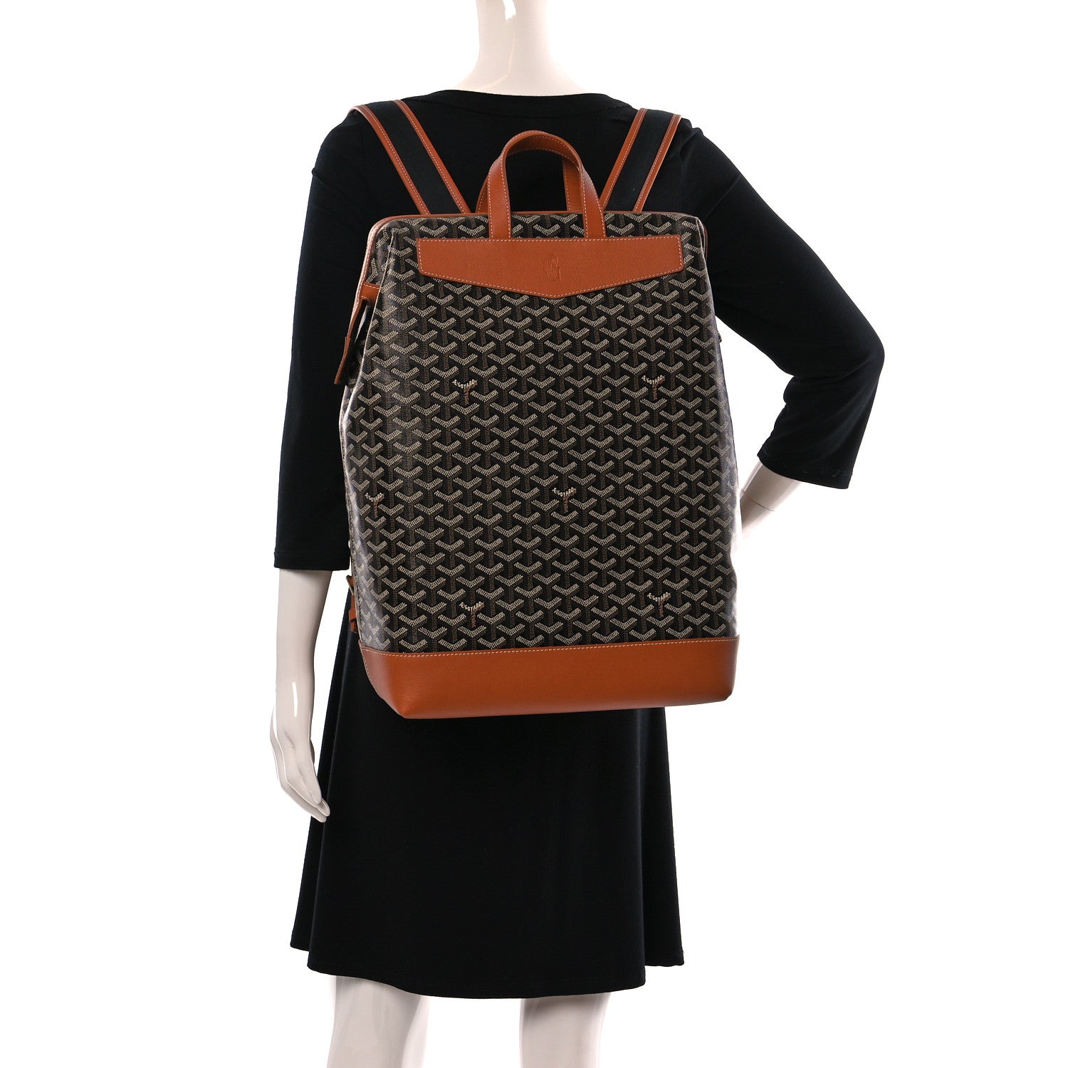 Goyard Goyardine Calfskin Cisalpin Backpack Black Gold 2 of 8