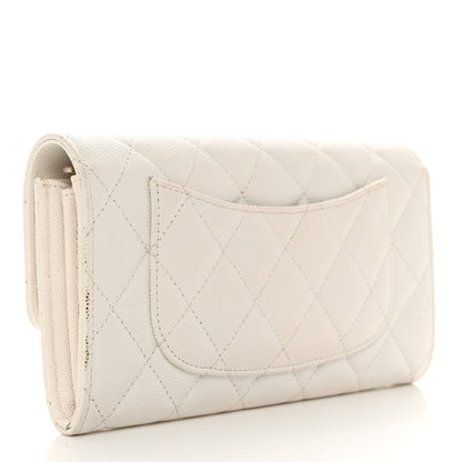 Chanel Caviar Quilted Large Flap Wallet White 3 of 12