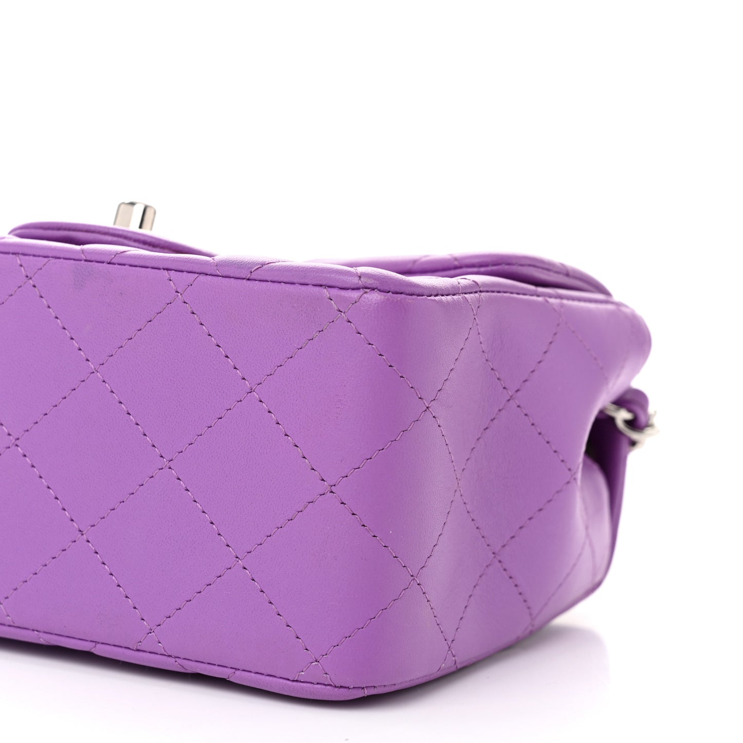 Lambskin Quilted Mini Square Flap Purple