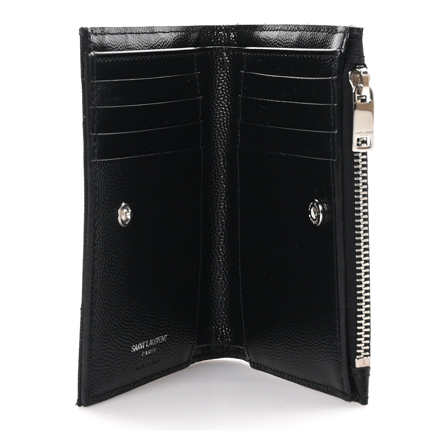 Grain De Poudre Matelasse Chevron Cassandre Fragments Zippered Bi-Fold Wallet Black