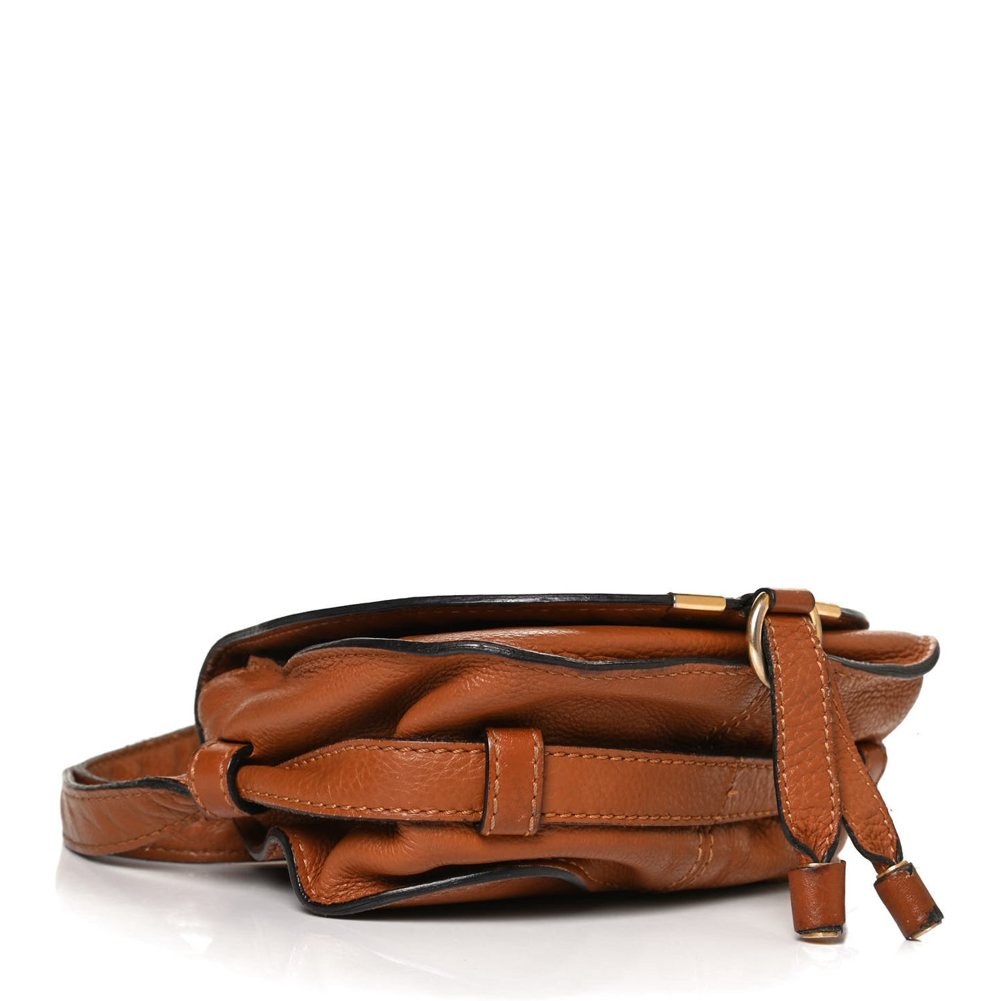 Calfskin Mini Marcie Round Crossbody Bag Tan