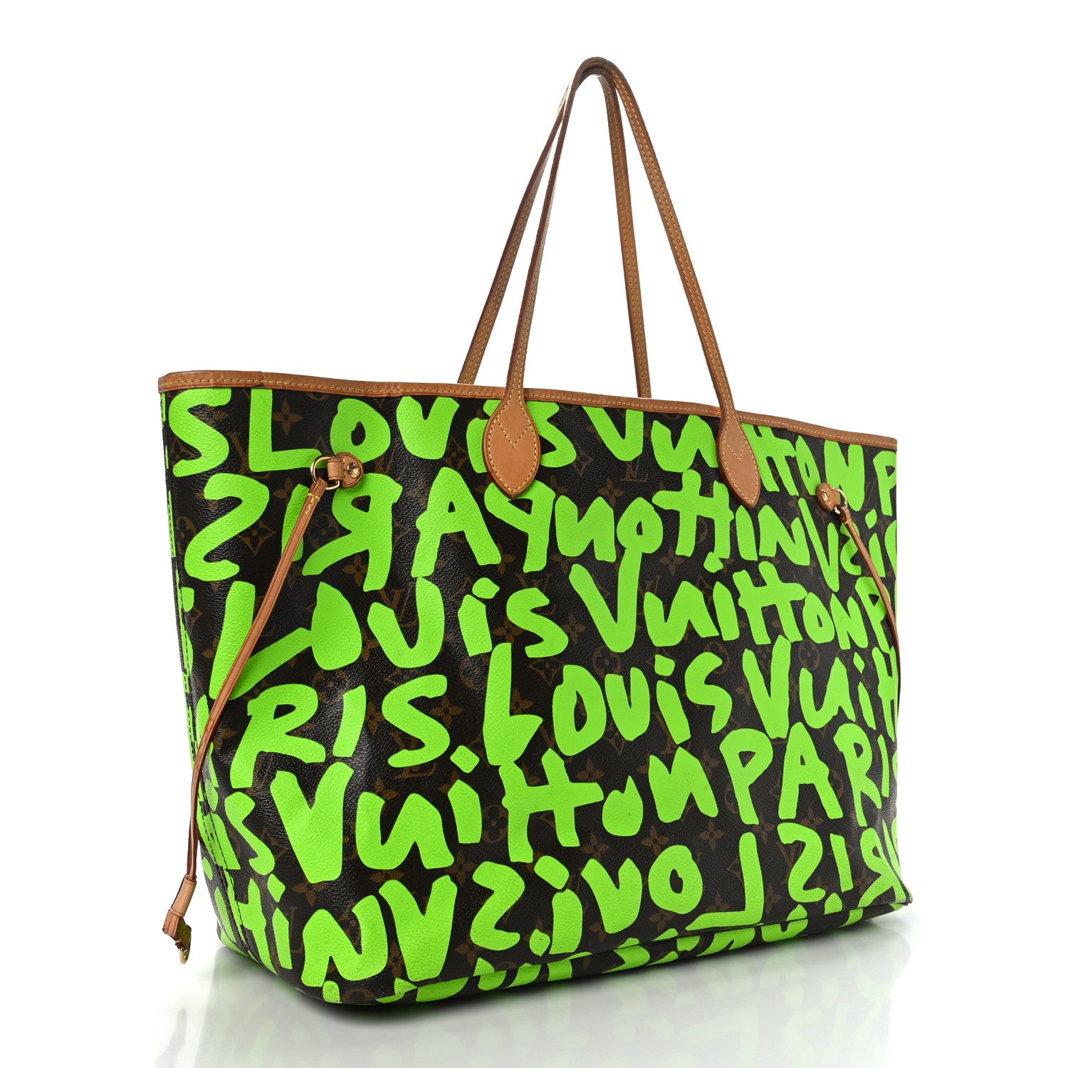 Louis Vuitton Monogram Graffiti Neverfull GM Green 3 of 9