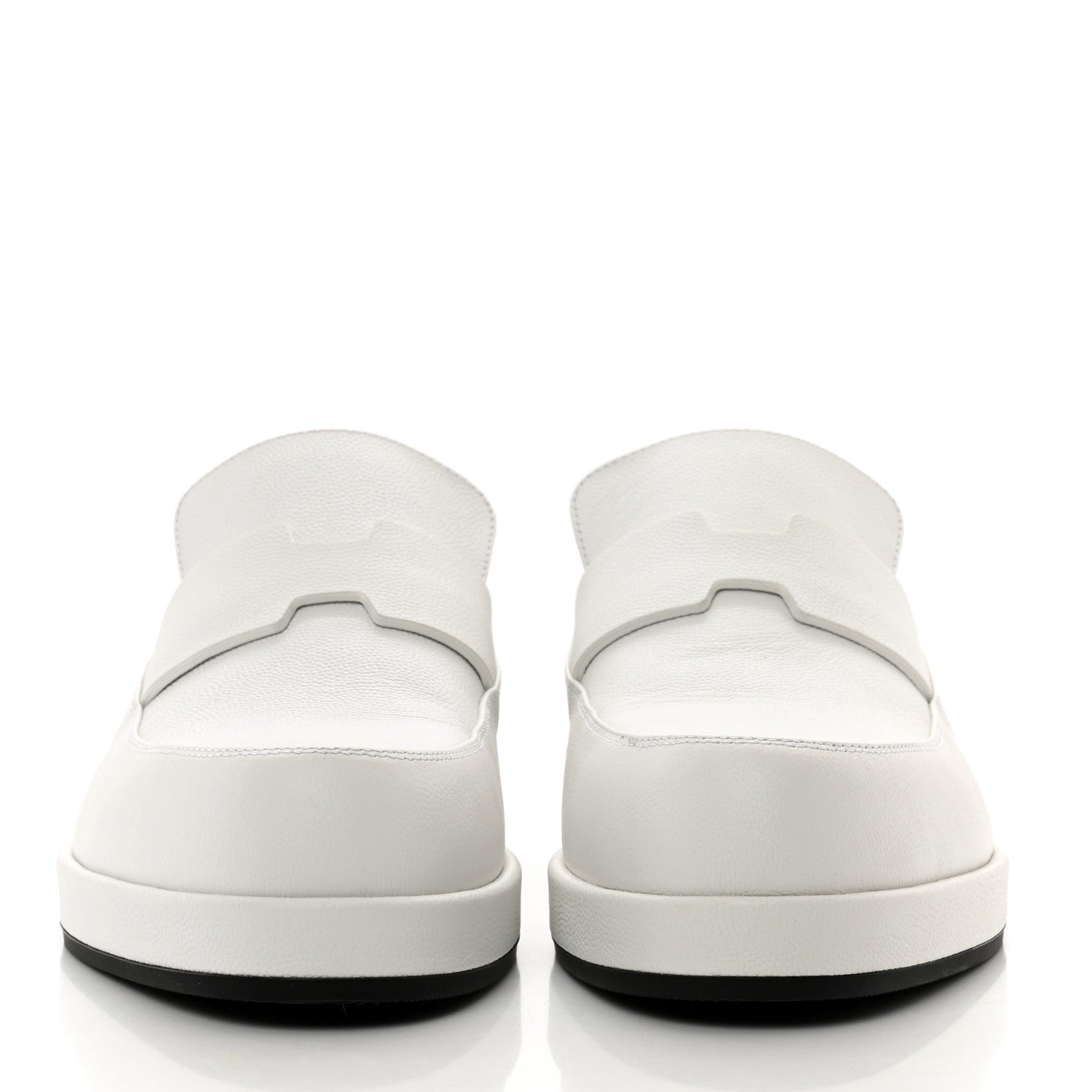 Hermes Calfskin Womens Gatsby Loafers 38 White 2 of 8
