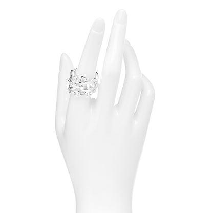 Hermes Sterling Silver GM Chaine d'Ancre Enchainee Band Ring 56 7.5 2 of 4