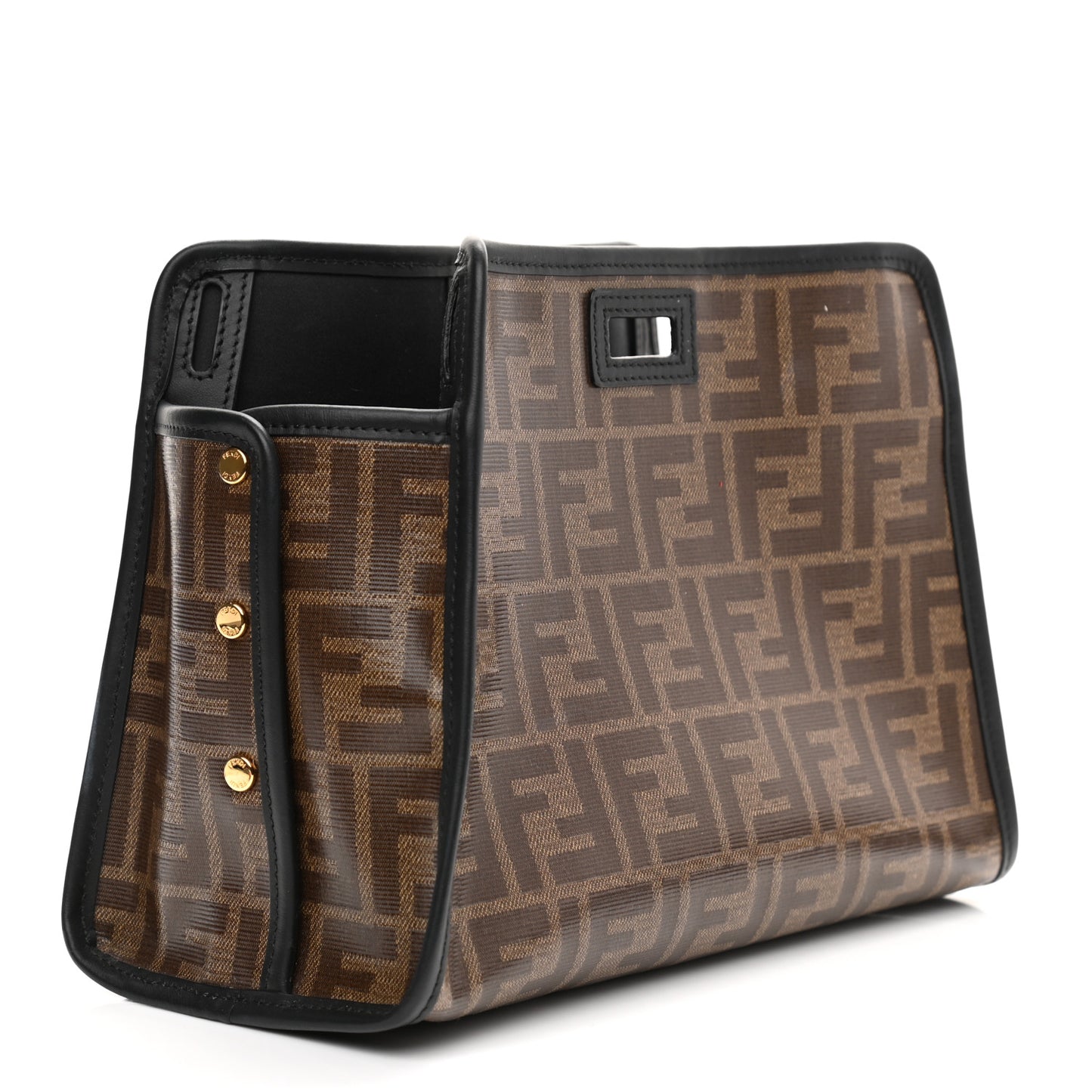 Glazed Fabric Vitello Century FF 1974 Stamp Patch Mini Peekaboo Defender Cover Mogano Panna Black