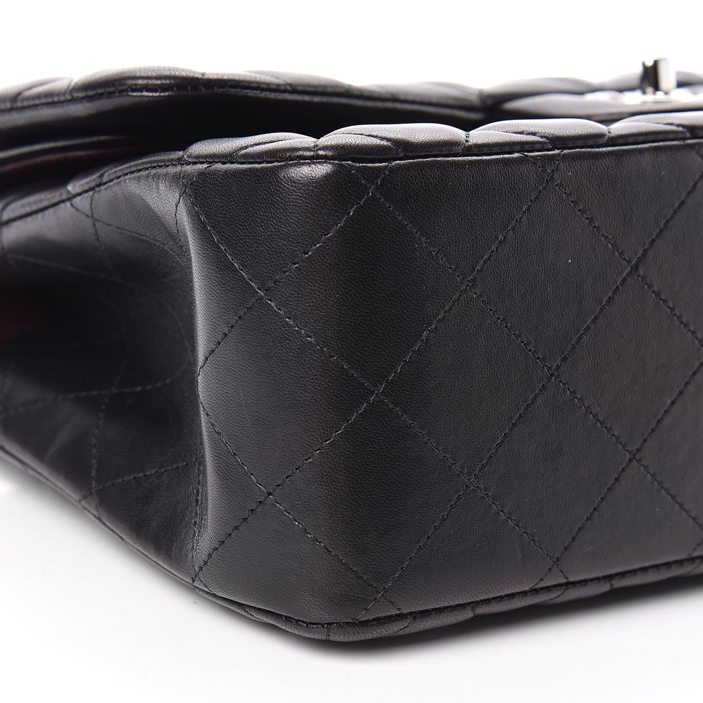 Lambskin Quilted Jumbo Double Flap Black