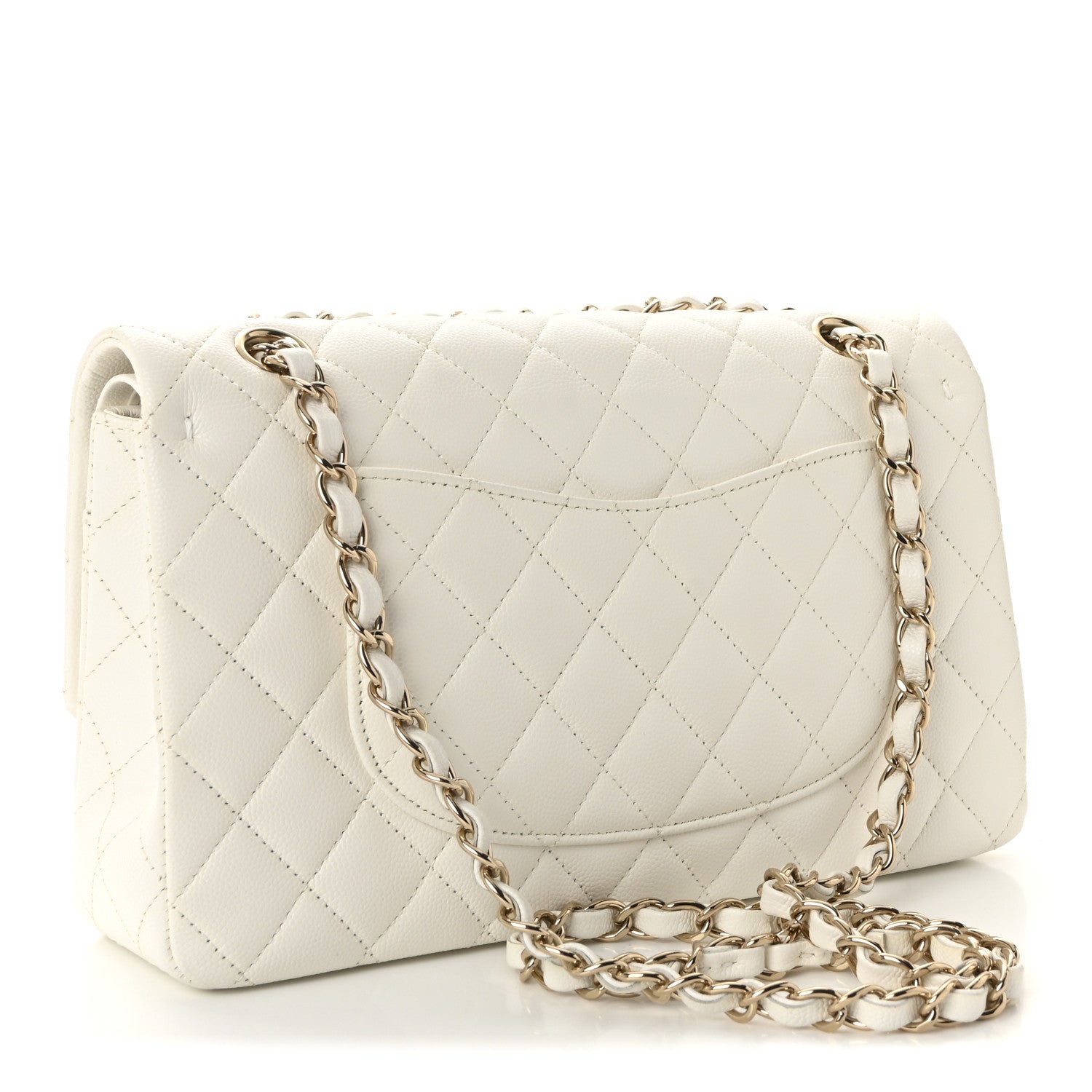 Chanel Caviar Quilted Medium Double Flap White 3 of 11