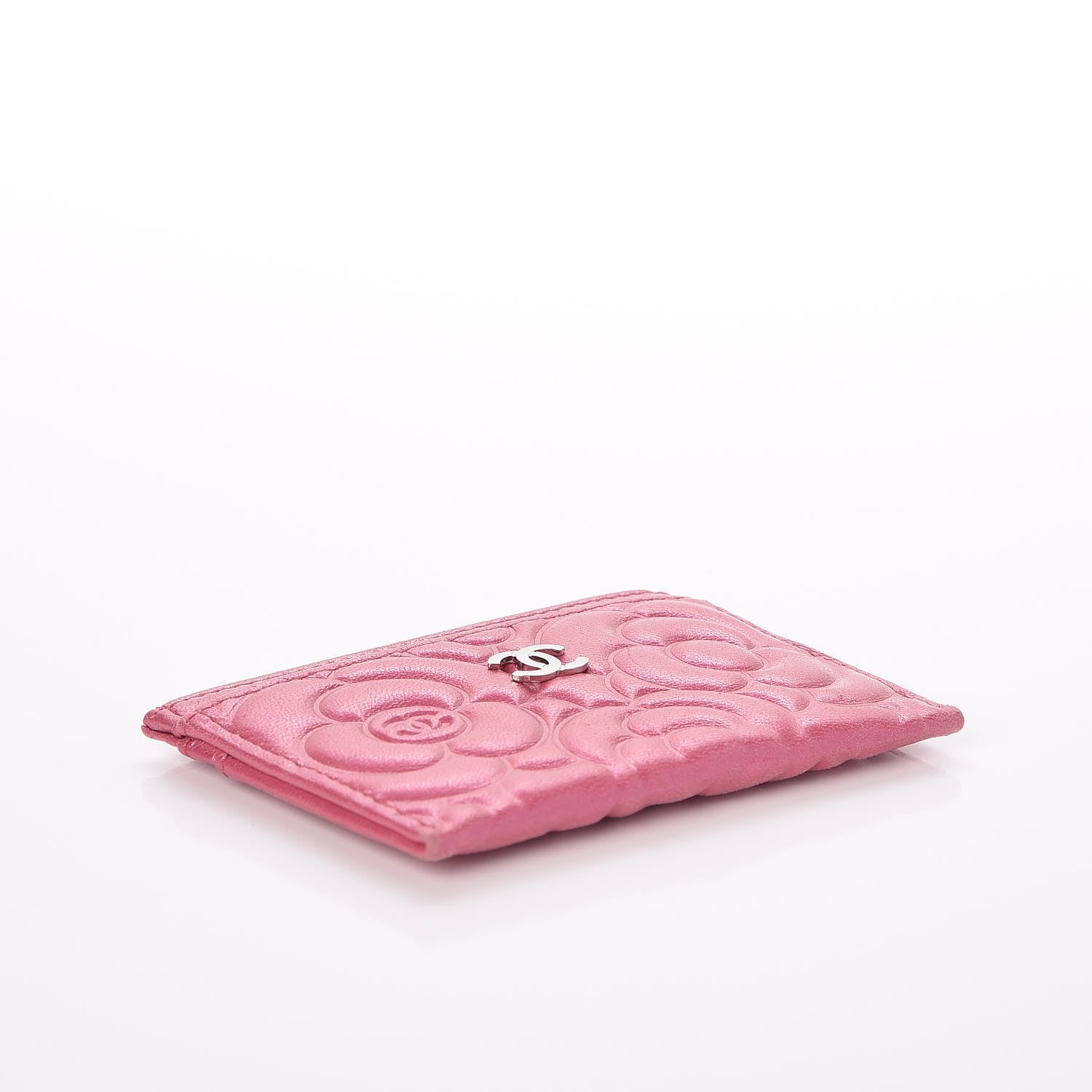 Chanel Lambskin Camellia Embossed Card Holder Pink 4 of 8