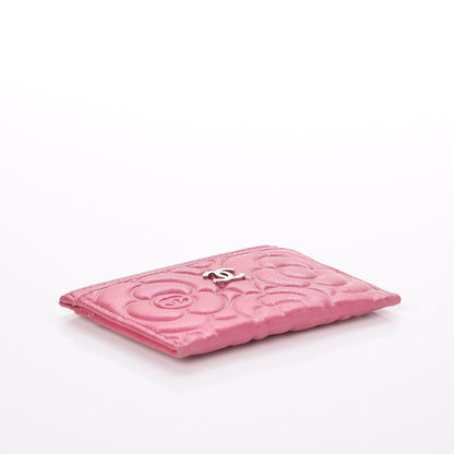 Chanel Lambskin Camellia Embossed Card Holder Pink 4 of 8