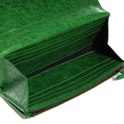 Balenciaga Agneau Classic Hardware Money Wallet Vert Poker 5 of 8
