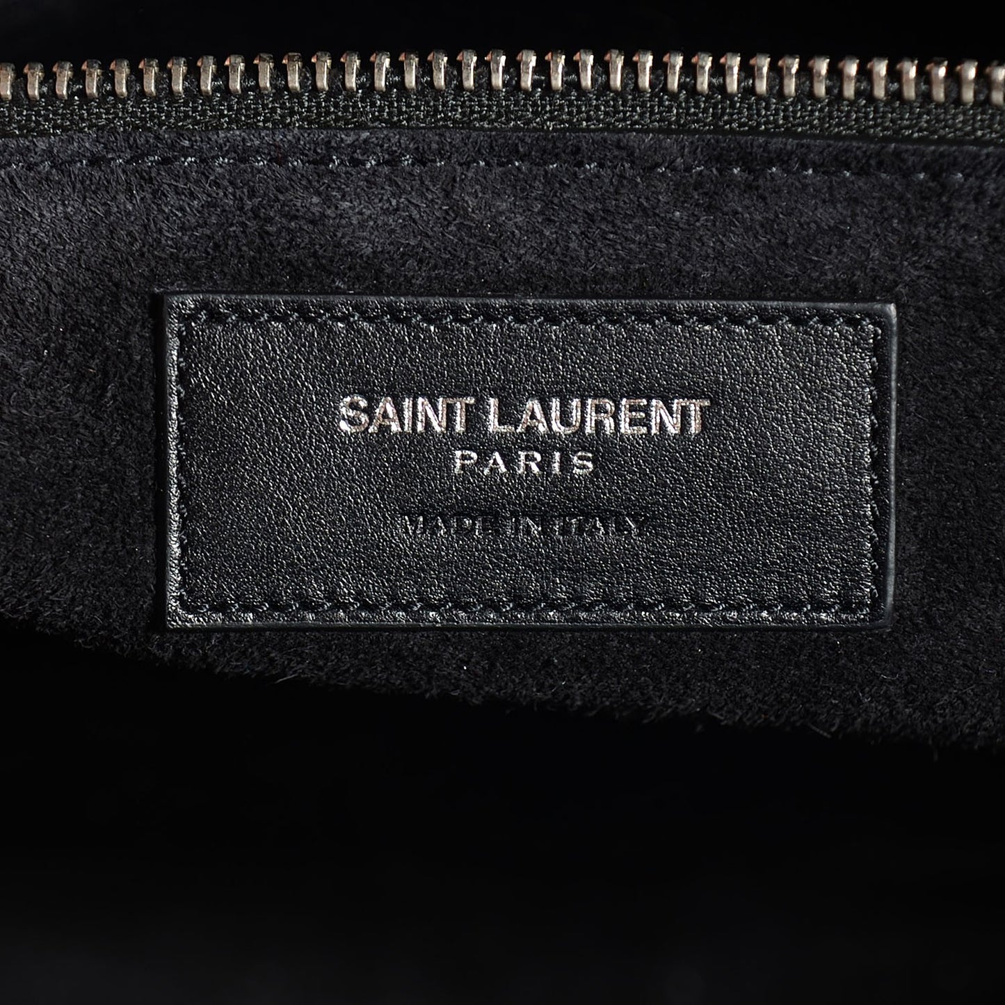 Crocodile Embossed Medium Cabas Rive Gauche Black