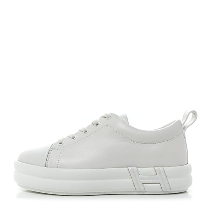Hermes Calfskin Womens Happy Sneakers 36 White 1 of 9