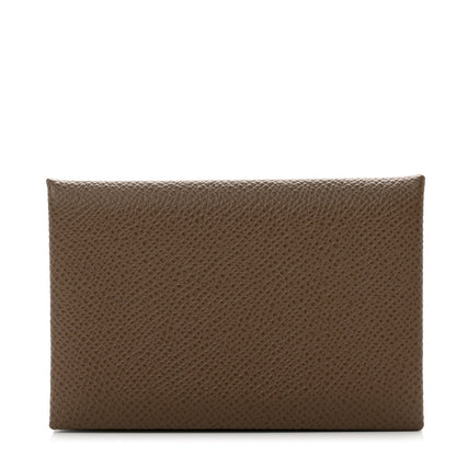Hermes Epsom Calvi Card Case Etoupe 1 of 6