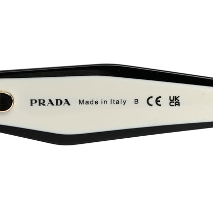 Prada Acetate Square Sunglasses SPR 16Y Black Dark Grey 6 of 8
