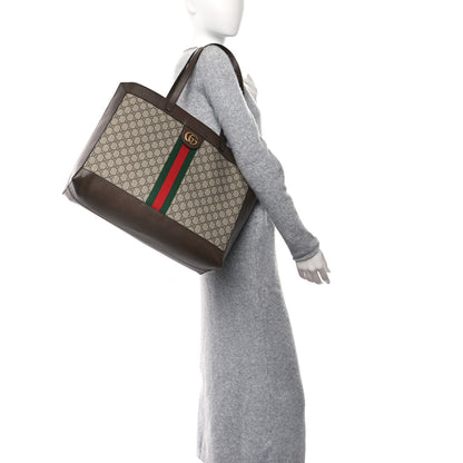 Gucci GG Supreme Monogram Web Ophidia Tote Brown 2 of 10