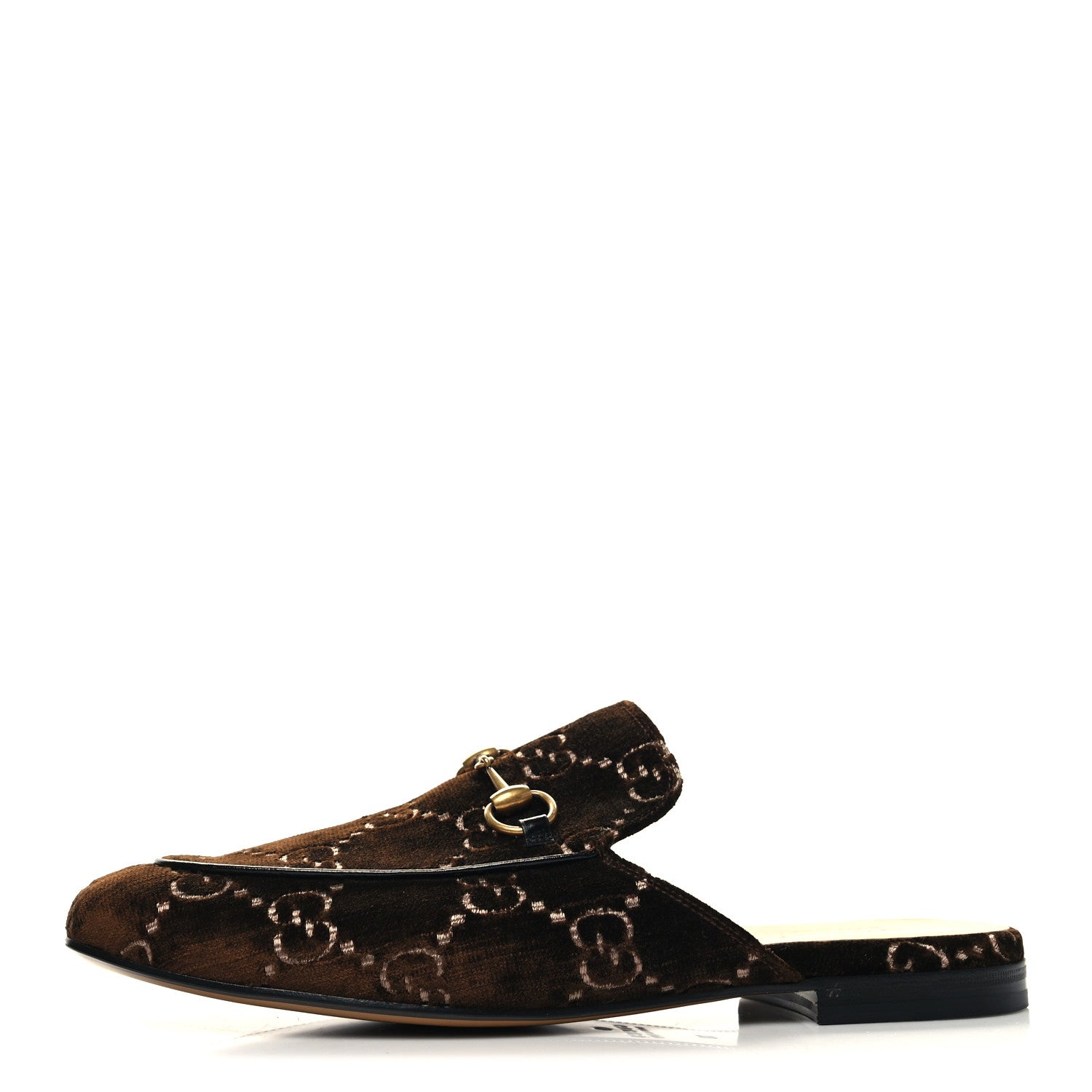 Gucci Velvet GG Monogram Mens Princetown Slippers 10 Brown 1 of 9