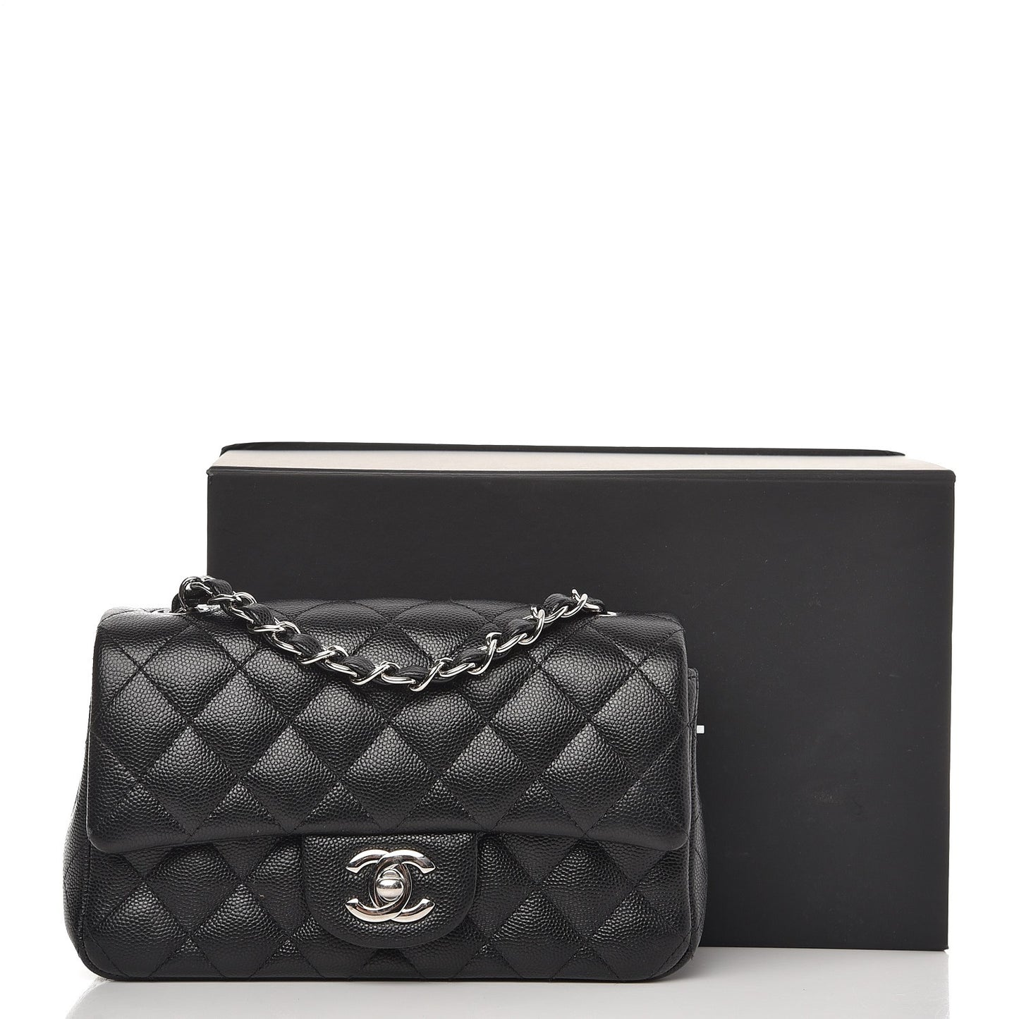 Caviar Quilted Mini Rectangular Flap Black
