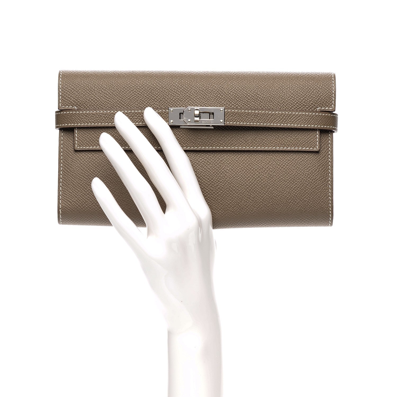 Hermes Epsom Kelly Longue Wallet Etoupe 2 of 8