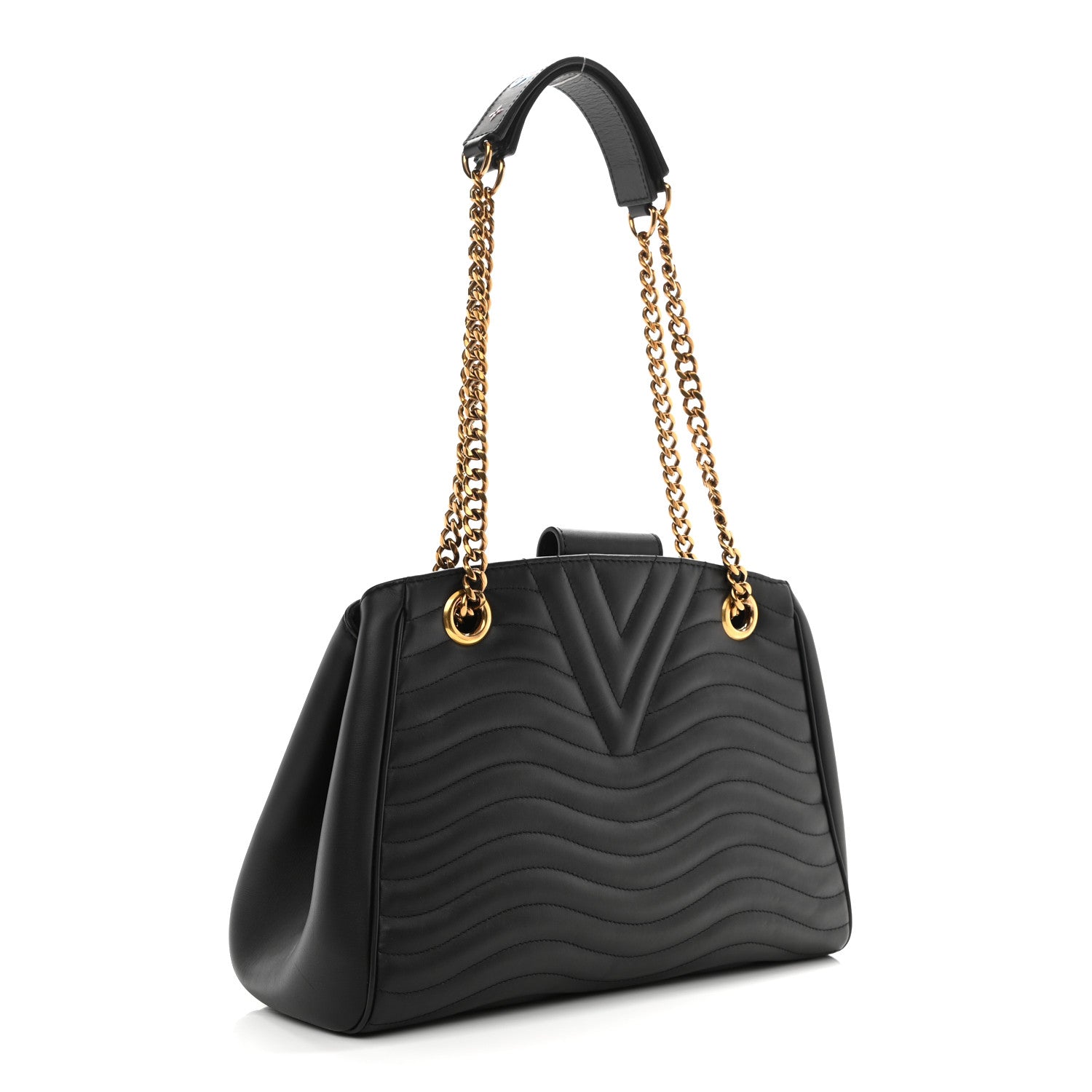 Louis Vuitton Calfskin New Wave Chain Tote Black 3 of 11