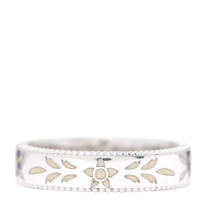 Gucci 18K White Gold Enamel 4mm Icon Blooms Ring 50 5.25 3 of 7