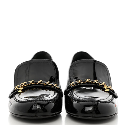 Chanel Patent Chain Loafers 39.5 Black 2 of 10
