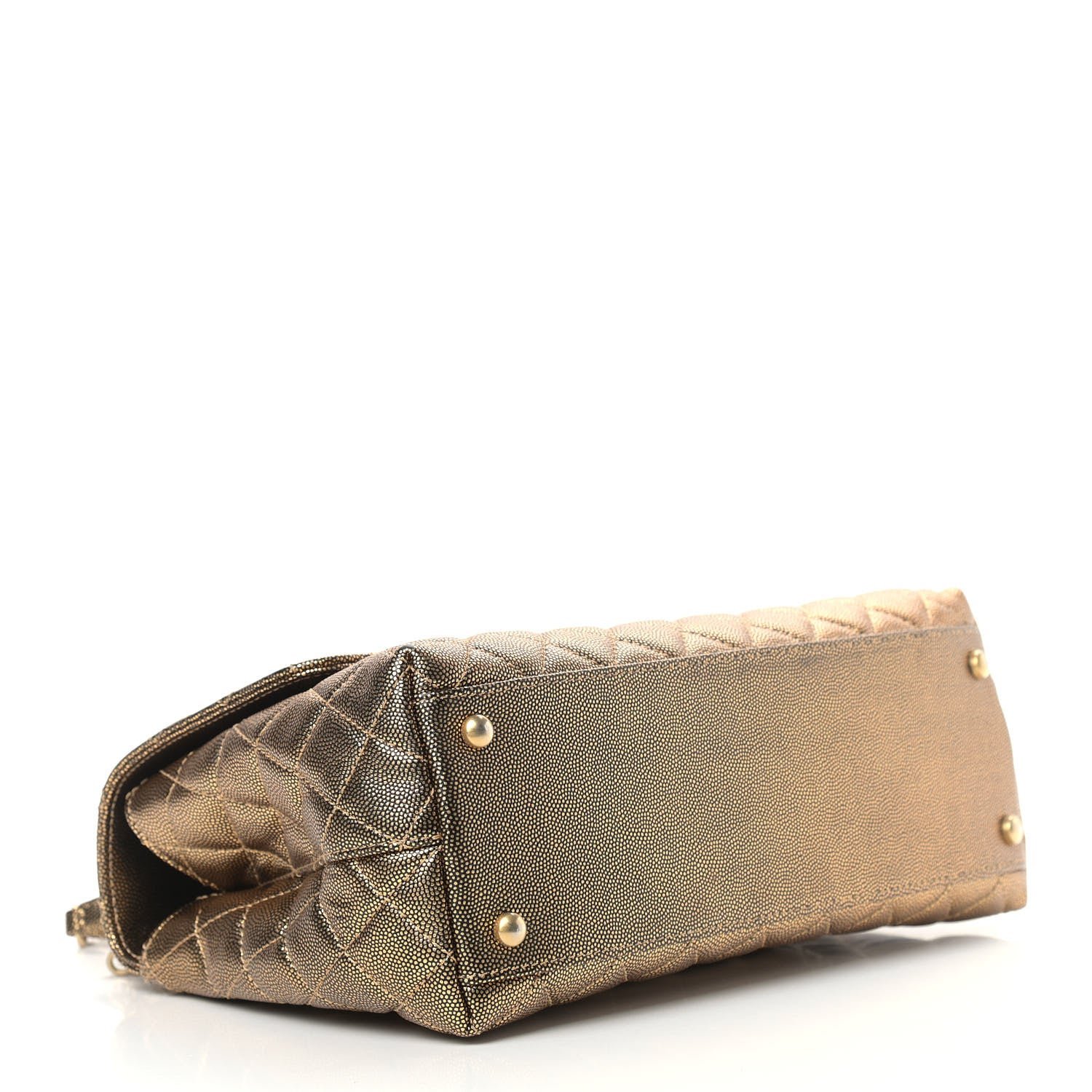 Chanel Metallic Caviar Quilted Small Coco Handle Flap Gold 4 of 9