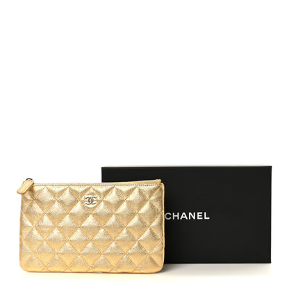 Chanel Metallic Caviar Quilted Small Zipped Pouch Gold 9 of 9