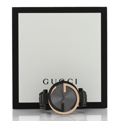 Gucci Stainless Steel Alligator 37mm Interlocking G Quartz Watch Black 5 of 5