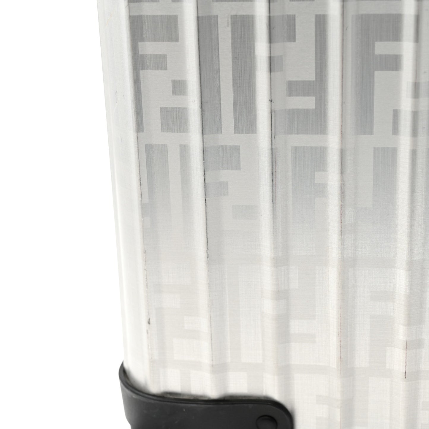 X RIMOWA Aluminum FF Print Roll Away Carry On Luggage Silver