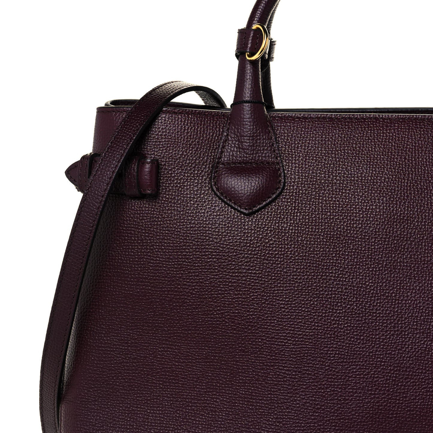 Grainy Calfskin House Check Medium Banner Tote Mahogany Red