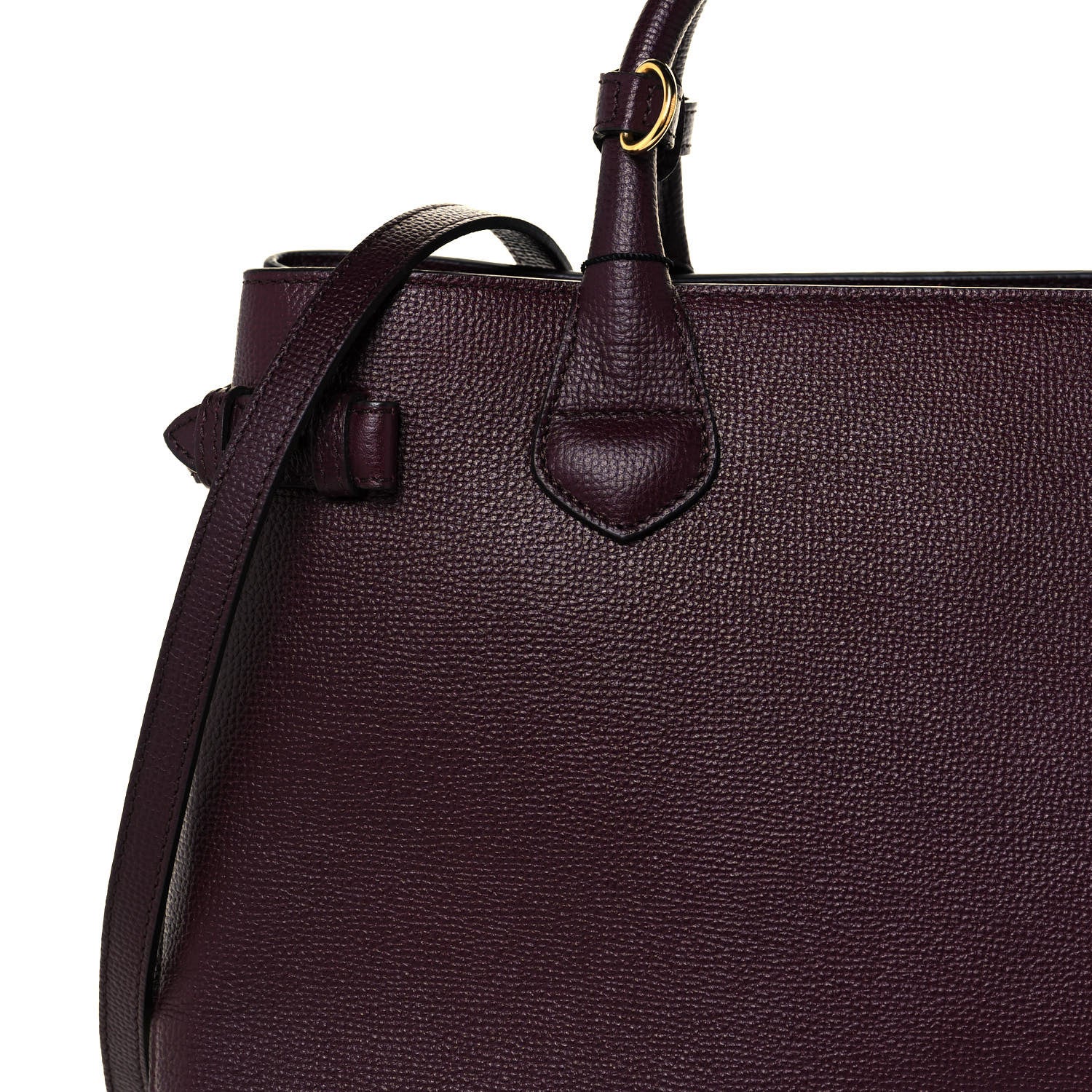 Burberry Grainy Calfskin House Check Medium Banner Tote Mahogany Red 8 of 12