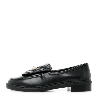 Chanel Lambskin Quilted CC Turnlock Loafers 41 Black 1 of 10