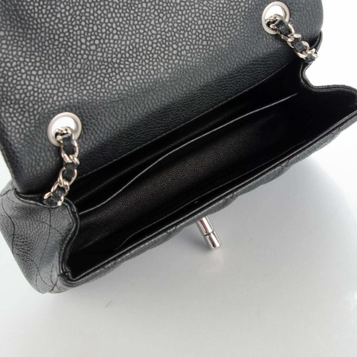 Chanel Metallic Caviar Quilted Extra Mini Flap Dark Grey 5 of 7