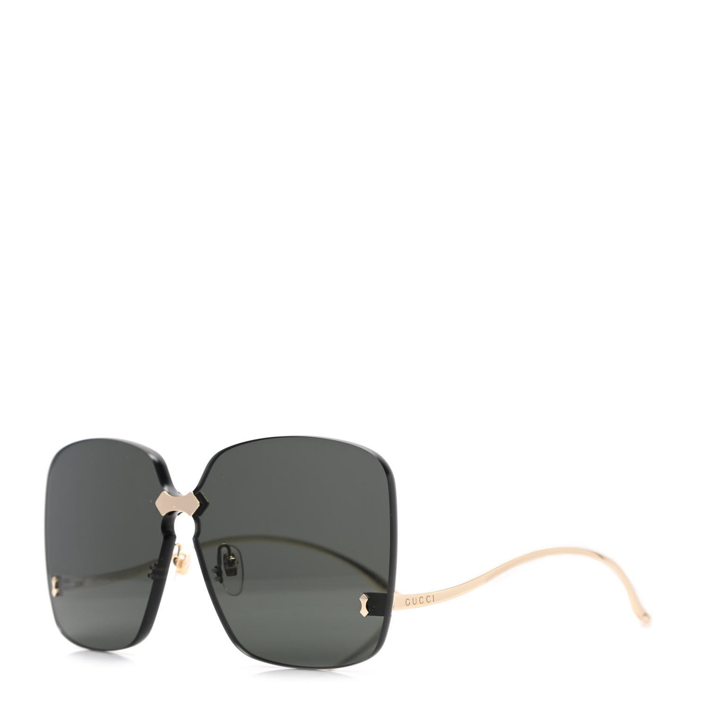 Metal Rimless Sunglasses GG0352S Gold