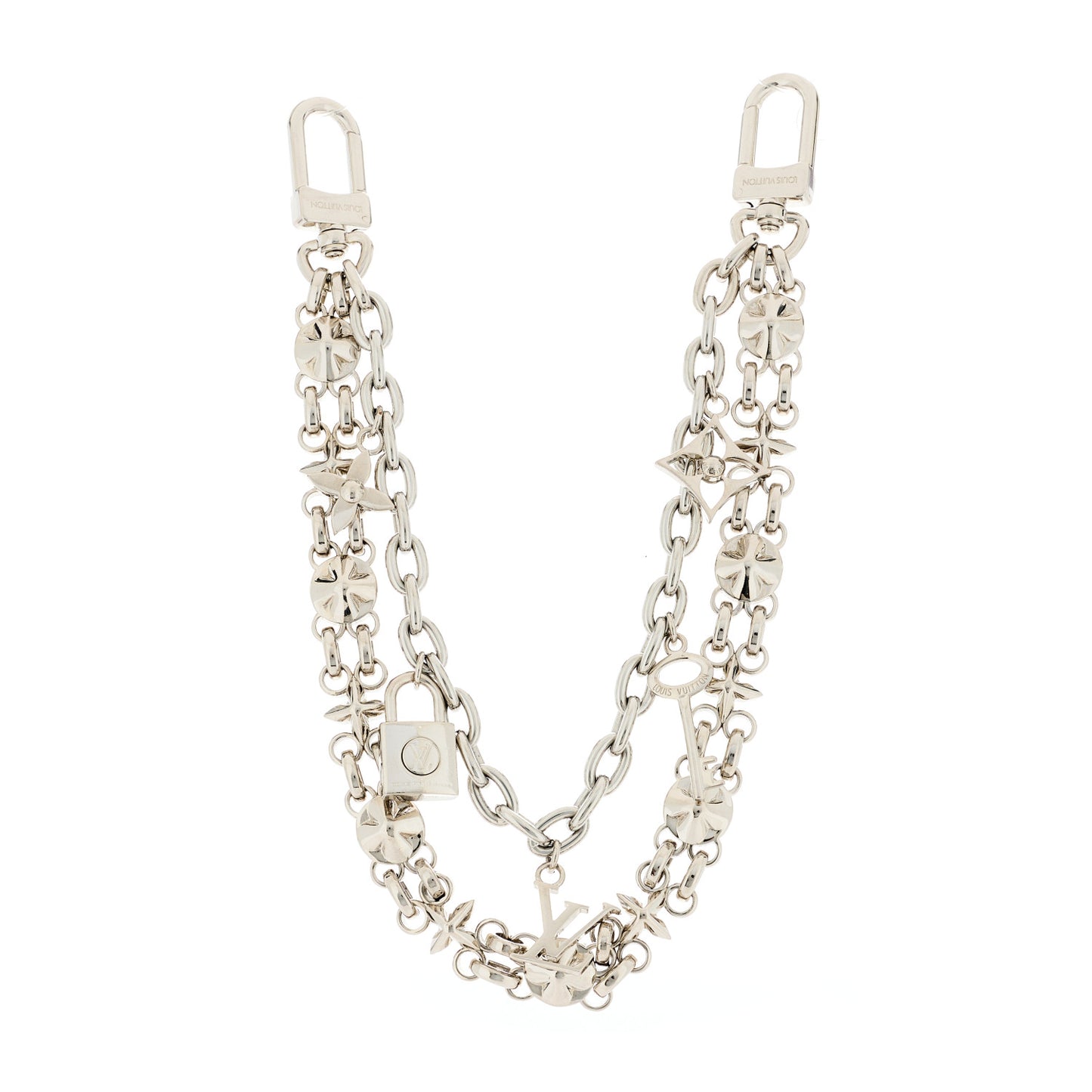 Metal My Flower Chain Bag Charm Silver