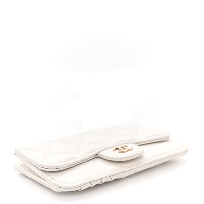 Chanel Caviar Quilted Flap Zip Card Holder White 4 of 10