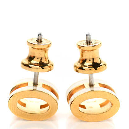Hermes Gold Lacquered Mini Pop H Earrings White 3 of 5