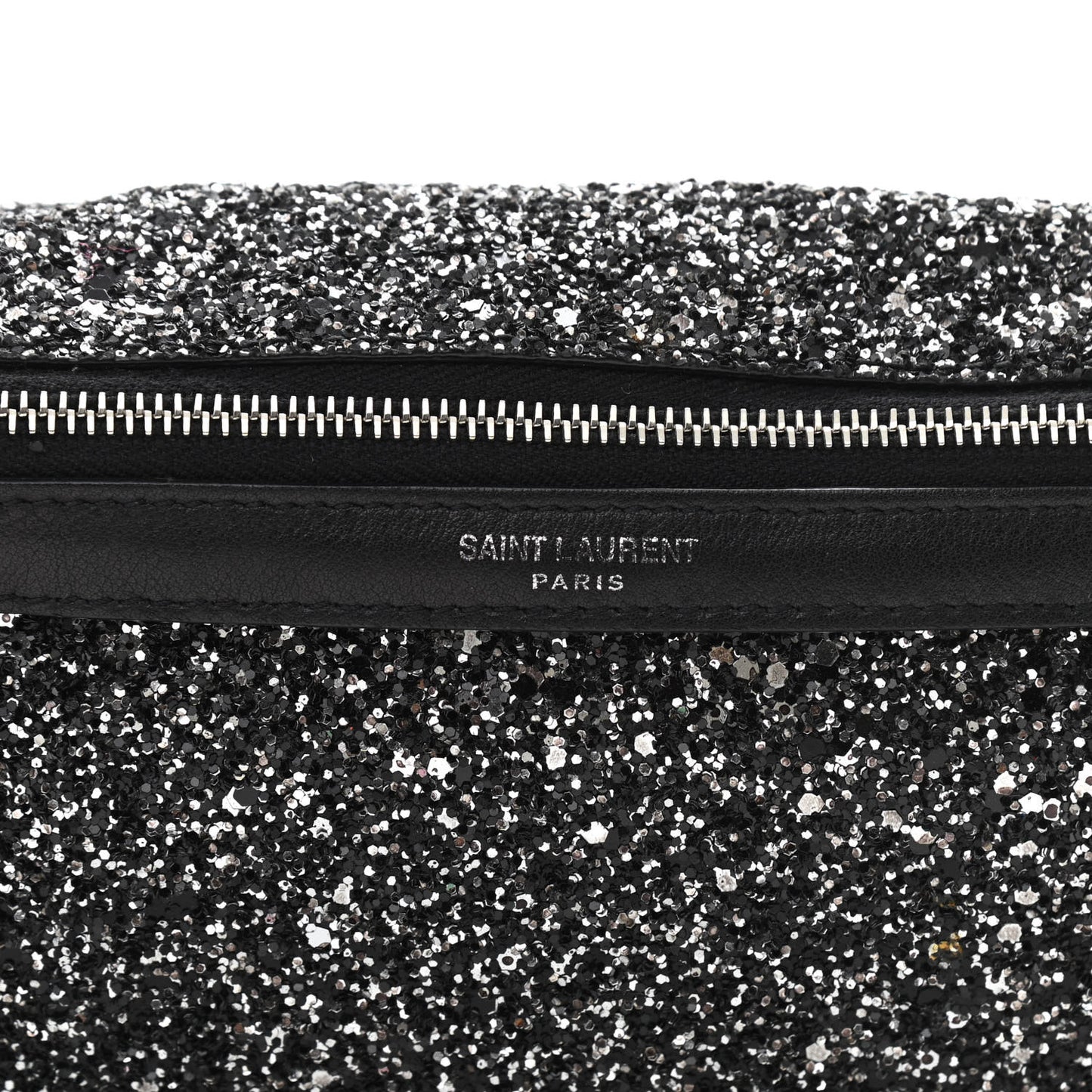 Lambskin Glitter Belt Bag Metallic Black